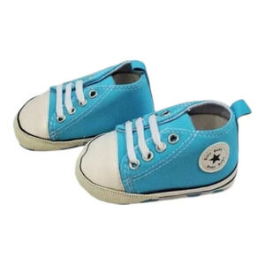 Infant Size 5 Baby Blue Soft Sole Baby Shoes, Baby sneakers for boys